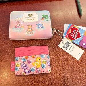 Carebears Loungefly Wallet and Hot Topic Card Holder